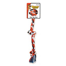 Mammoth Flossy Chews Cottonblend Color 3-Knot Rope Tug, Mini