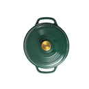 6qt Cast Iron Enamel Dutch Oven Emerald with Gold Handle - Emerald