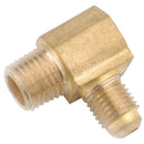 Anderson Metals 5/16 in. Flare Elbow in. X 1/4 in. D MIP Brass 90 Degree Elbow, Pack of 5
