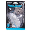 Whedon Blaster Massage Polished Chrome Plastic 5 settings Showerhead 2.5 gpm