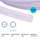 EZ FLO 1/2 in. D X 3/4 in. D X 10 ft L PVC Braided Tubing