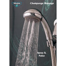 Whedon Champagne Massage Polished Chrome Plastic 5 settings Handheld Showerhead 2 gpm