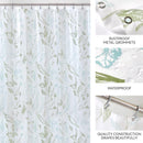 iDesign 72 in. H X 72 in. W White Leaves Frost Shower Curtain PEVA, Pack of 2