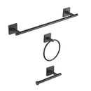OakBrook Collection Matte Black Zinc Towel Bar Set