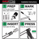 QuickFitting 1/2 in. Press in. X 1/2 in. D Press in. Copper Coupling with Stop