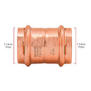 QuickFitting 1-1/4 in. Press in. Press in. Copper Coupling with Stop