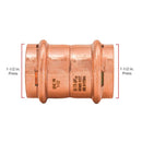 QuickFitting 1-1/2 in. Press in. Press in. Copper Coupling with Stop