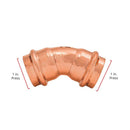 QuickFitting 1 in. Press in. Press in. Copper 45 Degree Elbow