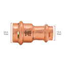 QuickFitting 3/4 in. Press in. Press in. Copper Reducing Coupling