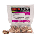 QuickFitting 1/2 in. Press in. Press in. Copper Coupling without Stop 10 pk