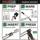 QuickFitting 1/2 in. Press in. Press in. Copper Coupling without Stop 10 pk