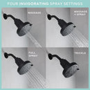 Danco Seventy Matte Black 4 settings Showerhead 1.8 gpm