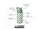 Water Bottle with Straw Lid - Green