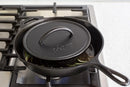 8" Cast Iron Round Flat Grill Press - Black