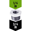STZ Industries 3/4 in. MIP each X 1/4 in. D FIP Galvanized Malleable Iron Hex Bushing, Pack of 5