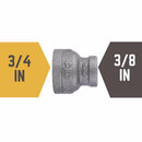 STZ Industries 3/4 in. FIP each X 3/8 in. D FIP Black Malleable Iron Reducing Coupling