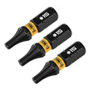 DEWALT FlexTorq DWAF1TX15IR3 Screwdriver Bit, T15 Drive, Torx Drive, 1/4 in Shank, Hex Shank, 1 in L, Steel