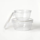4pc (set of 2) 8.5 Cup and 14 Cup Tritan Plastic Round Food Storage Container Set with Lids Clear