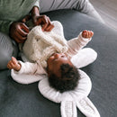 Vibrating Infant Baby Bouncer with Toy Bar - Grey