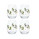 Winterberry Stemless Wine Glasses Set of 4