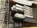 15pc Stainless Steel Knife Block Set