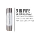 STZ Industries 1/2 in. MIP each X 1/2 in. D MIP Galvanized Steel 3 in. L Nipple, Pack of 5