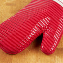 Vintage Stripe Oven Mitt, Mini Oven Mitt & Pot Holder 4-Pack, 100% Cotton, Heat Resistant - Passion Red/Ivory