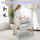 Folding Baby Changing Table with Bathtub and Universal Wheels