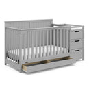 Hadley 5-in-1 Convertible Crib and Changer with Drawer - Grey