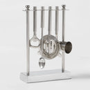 5pc Stainless Steel Bar Tool Set with Stand and Storage Case