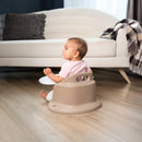 Ergonomic Baby Floor And Booster Seat With Tray - Taupe