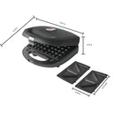 Black 2 in 1 Waffle and Sandwich Maker