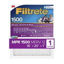 Filtrete 16 in. W X 20 in. H X 1 in. 1500 MPR Pleated Allergen Air Filter 1 pk, Pack of 4