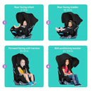 Cover Me™ 4-in-1 Convertible Car Seat - Midnight Black