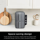 XL 6-in-1 Air Fryer,10-Qt 2-Baskets, Cook 4 Foods at Once, 6 Functions, Space Saving, Smart Finish & Match
