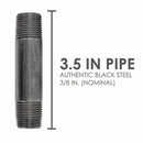 STZ Industries 3/8 in. MIP each X 3/8 in. D MIP Black Steel 3-1/2 in. L Nipple, Pack of 5