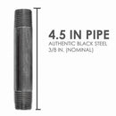 STZ Industries 3/8 in. MIP each X 3/8 in. D MIP Black Steel 4-1/2 in. L Nipple, Pack of 5