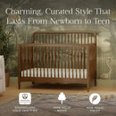4-in-1 Convertible Spindle Crib - Natural Walnut