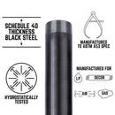STZ Industries 2 in. MIP each X 2 in. D MIP Black Steel 12 in. L Nipple