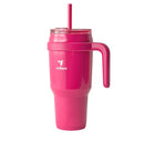 40oz Vacuum Insulated Stainless Steel Straw Tumbler Mug- Dark Pink