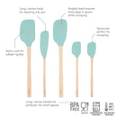 Tovolo 5pc Silicone and Wood Handle Spatula Set Aqua
