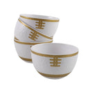 4pc Football Mini Bowls - Cream/Gold