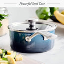 Enameled 2.5-Quart Saucepan with Lid - Aegean Teal