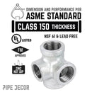 STZ Industries 1/2 in. FIP each X 1/2 in. D FIP 1/2 in. D FIP Galvanized Malleable Iron Side Out Tee