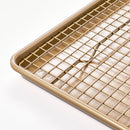 2pc Nonstick Baking Sheet and Cooling Rack Set Gold - ™: Wire Rack Baking, Oven-Safe, Dishwasher-Safe