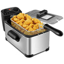 3.2 Quart Electric Deep Fryer 1700W Stainless Steel Timer Frying Basket - Black/Silver