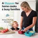 2 Cup Silicone Freezer Tray with Lid - Meal Prep Container - Aqua - 2-Pack