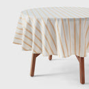 70" Cotton Striped Round Tablecloth- Yellow