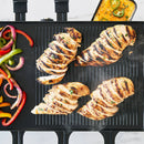 Ceramic Nonstick Ultimate Gourmet Grill-PFAS Free - Black: Indoor Smokeless Griddle, Raclette, 1500W