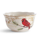 222 Fifth 12pc Holiday Wishes Square Dinnerware Set - Red